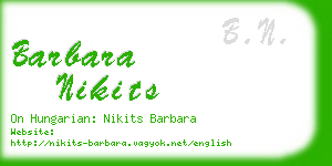 barbara nikits business card